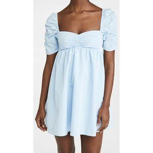 Amanda Uprichard Ariana Dress Powder Blue Mini Puff Sleeve